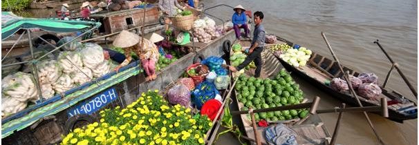 Visite le marché flottant de Cai Rang au delta du Mékong